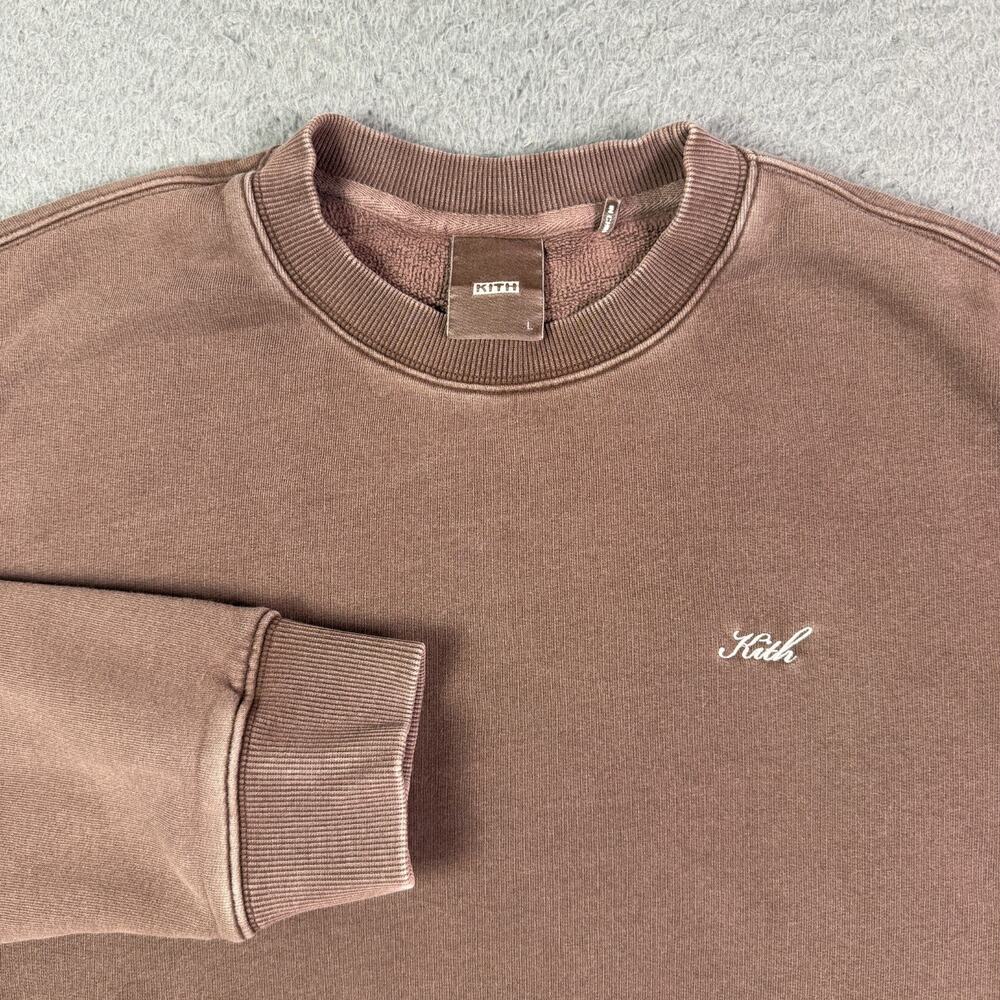 Kith Asher Sweatshirt Womens Large Brown Garment Dyed Long Sleeve Pullover